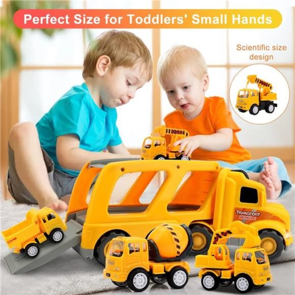 Construction Truck Toddler Toys Car:Toys for 2 3 4 Year Old Boy 5in1 CarrierToys - Picture 3 of 7